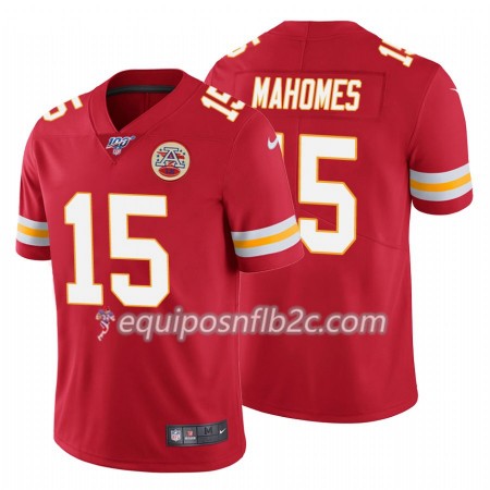Camiseta Hombre NFL Kansas City Chiefs Patrick Mahomes 15 Nike Rojo 100th
